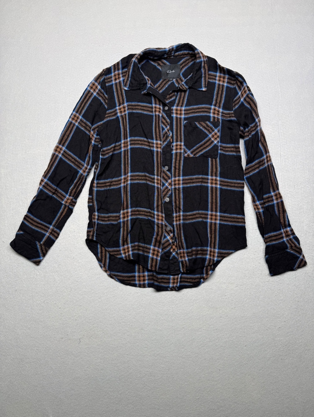 Rails Button-Up Shirt Women S Black Blue Brown Plaid